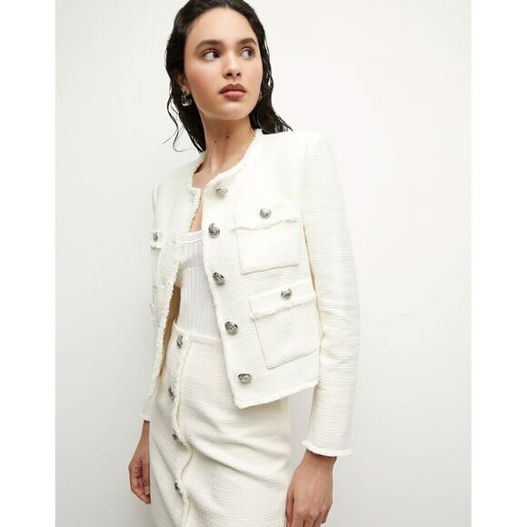 Veronica Beard Cream Blazer with Silver Buttons - Picture 7 of 16